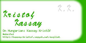 kristof kassay business card